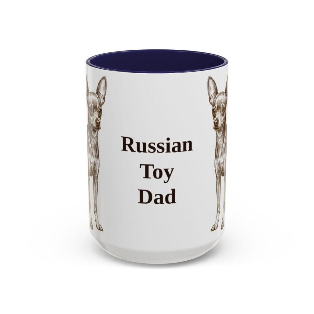 15oz-russian-toy-mug-dad-navy 15oz Russian Toy Dog Dad Mug, Navy, front view