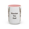 15oz-russian-toy-mug-dad-pink 15oz Russian Toy Dog Dad Mug, Pink, front view