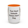 15oz Funny Russian Toy Mug, Orange, front view