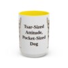 15oz Funny Russian Toy Mug, Yellow, front view
