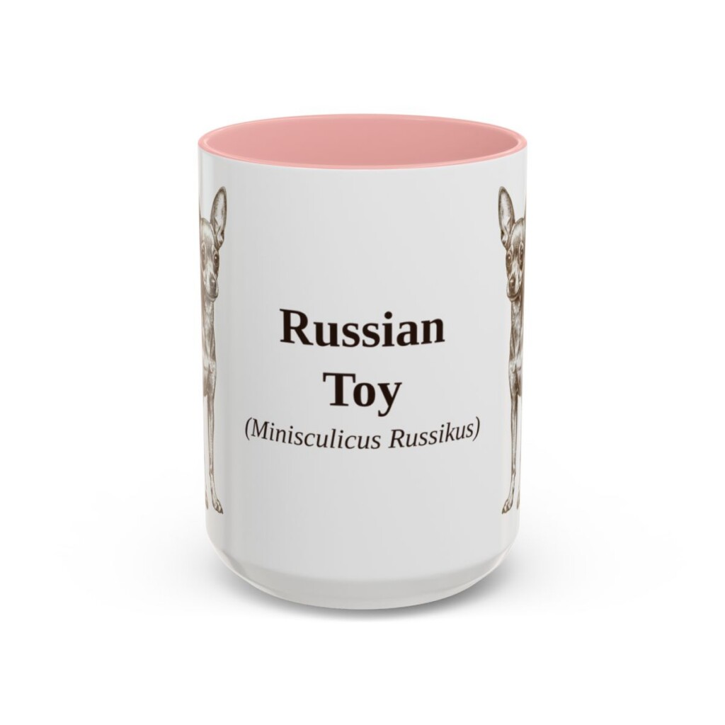15oz Russian Toy Latin Mug, Pink, front view