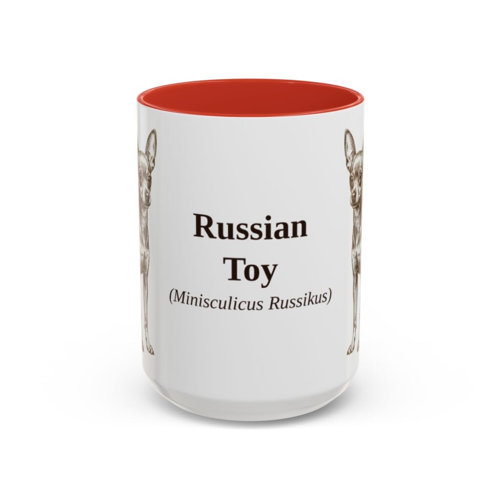 15oz Russian Toy Latin Mug, Red, front view