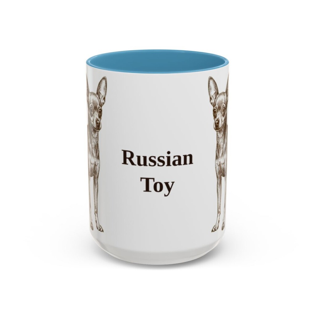 15oz Russian Toy Mug, Light Blue, front view