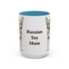 15oz Russian Toy Dog Mom Mug, Light Blue, front view