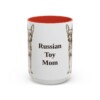 15oz Russian Toy Dog Mom Mug, Red, front view