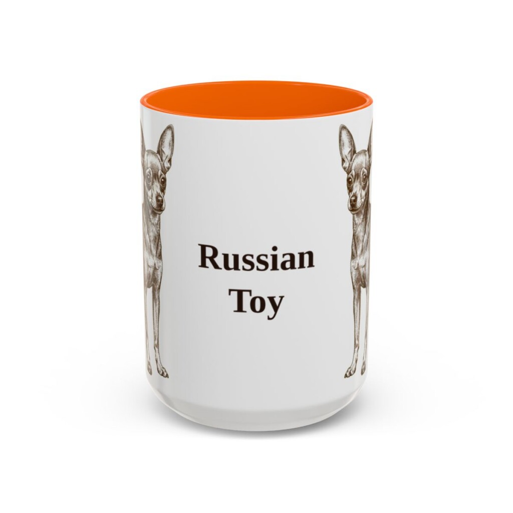 15oz Russian Toy Mug, Orange, front view