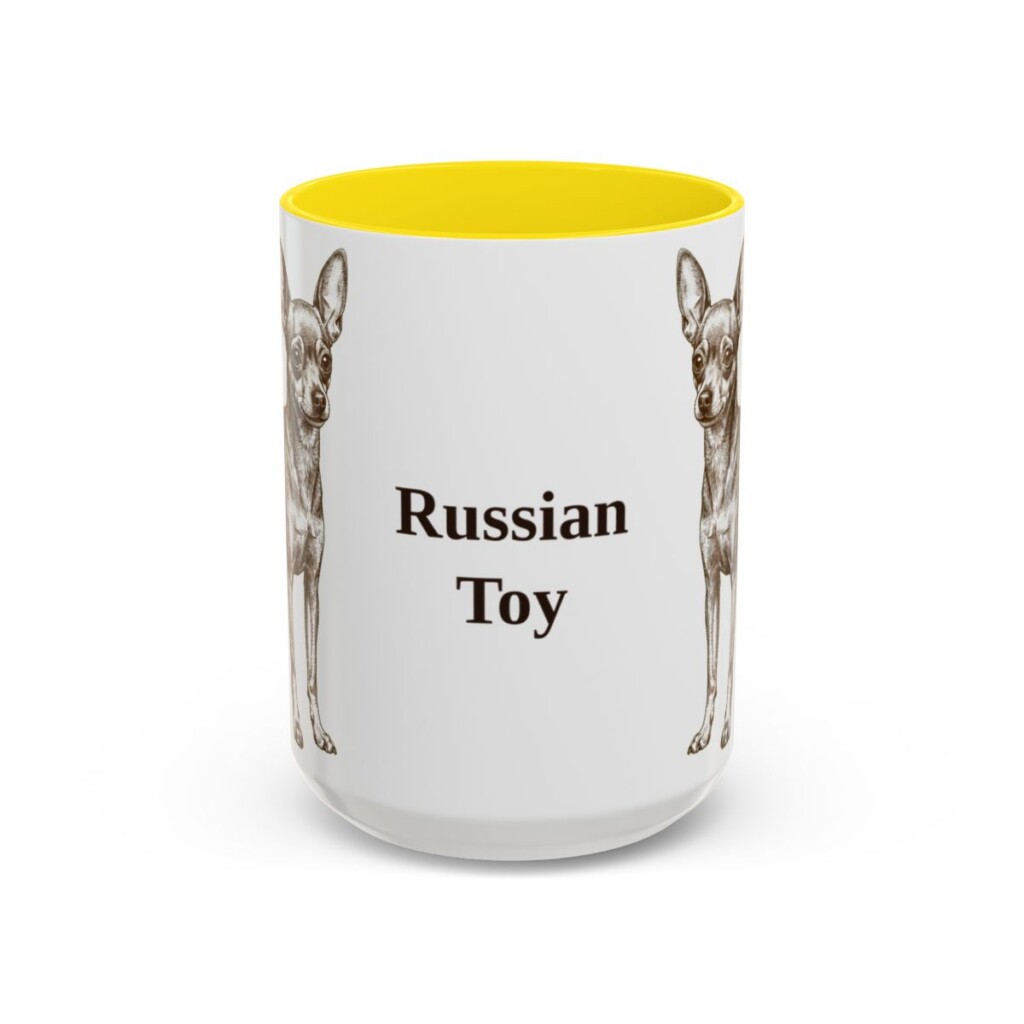 15oz Russian Toy Mug, Yellow, front view