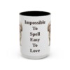 15oz Funny Russian Tsvetnaya Bolonka Mug, Black, front view