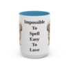 15oz Funny Russian Tsvetnaya Bolonka Mug, Light Blue, front view