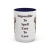 15oz Funny Russian Tsvetnaya Bolonka Mug, Navy, front view