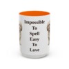 15oz Funny Russian Tsvetnaya Bolonka Mug, Orange, front view