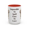 15oz Funny Russian Tsvetnaya Bolonka Mug, Red, front view