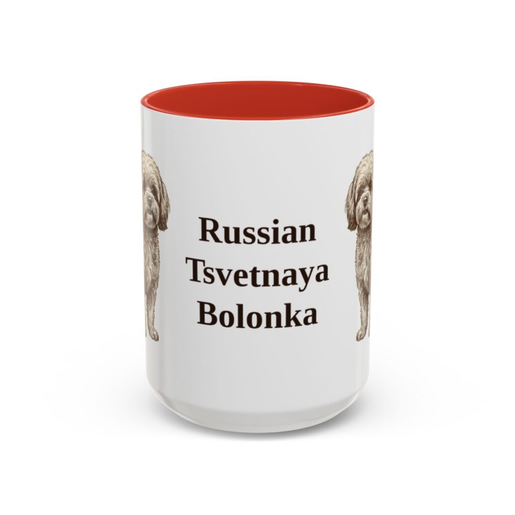 15oz-russian-tsvetnaya-bolonka-mug-red 15oz Russian Tsvetnaya Bolonka Mug, Red, front view