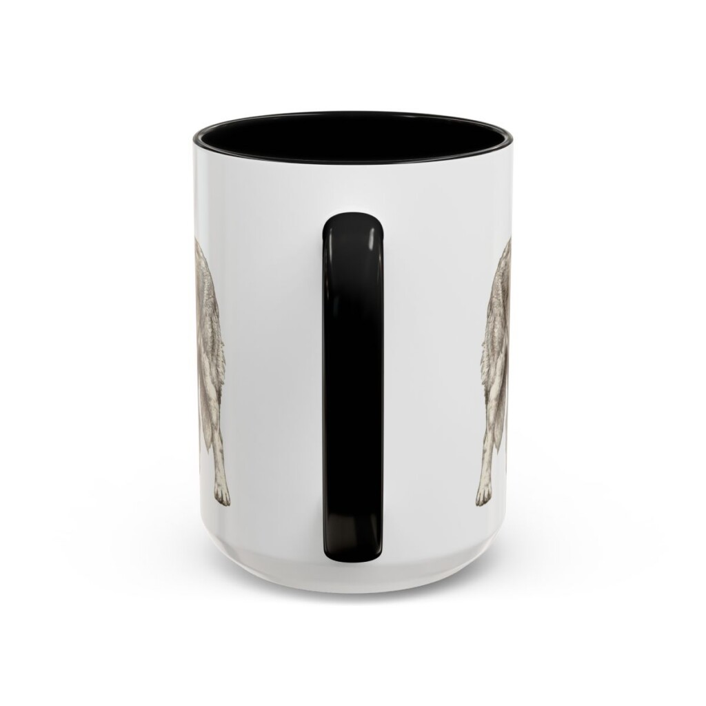 15oz Saint Bernard Dog Dad Mug, Black, back view
