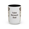 15oz Saint Bernard Dog Dad Mug, Black, front view
