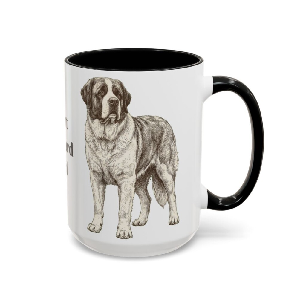 15oz Saint Bernard Dog Dad Mug, Black, right side view