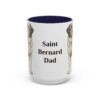 15oz Saint Bernard Dog Dad Mug, Navy, front view