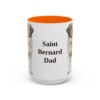 15oz Saint Bernard Dog Dad Mug, Orange, front view