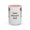 15oz Saint Bernard Dog Dad Mug, Pink, front view
