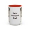 15oz Saint Bernard Dog Dad Mug, Red, front view
