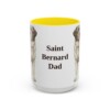 15oz Saint Bernard Dog Dad Mug, Yellow, front view