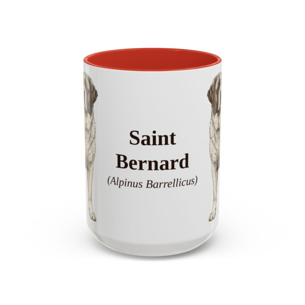 15oz-saint-bernard-mug-latin-red 15oz Saint Bernard Latin Mug, Red, front view