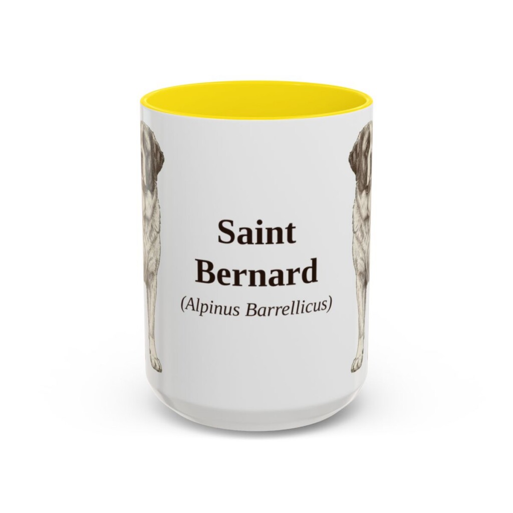 15oz-saint-bernard-mug-latin-yellow 15oz Saint Bernard Latin Mug, Yellow, front view