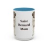 15oz Saint Bernard Dog Mom Mug, Light Blue, front view