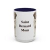 15oz Saint Bernard Dog Mom Mug, Navy, front view