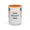 15oz Saint Bernard Dog Mom Mug, Orange, front view