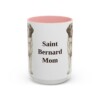 15oz Saint Bernard Dog Mom Mug, Pink, front view