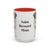 15oz Saint Bernard Dog Mom Mug, Red, front view