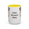 15oz Saint Bernard Dog Mom Mug, Yellow, front view