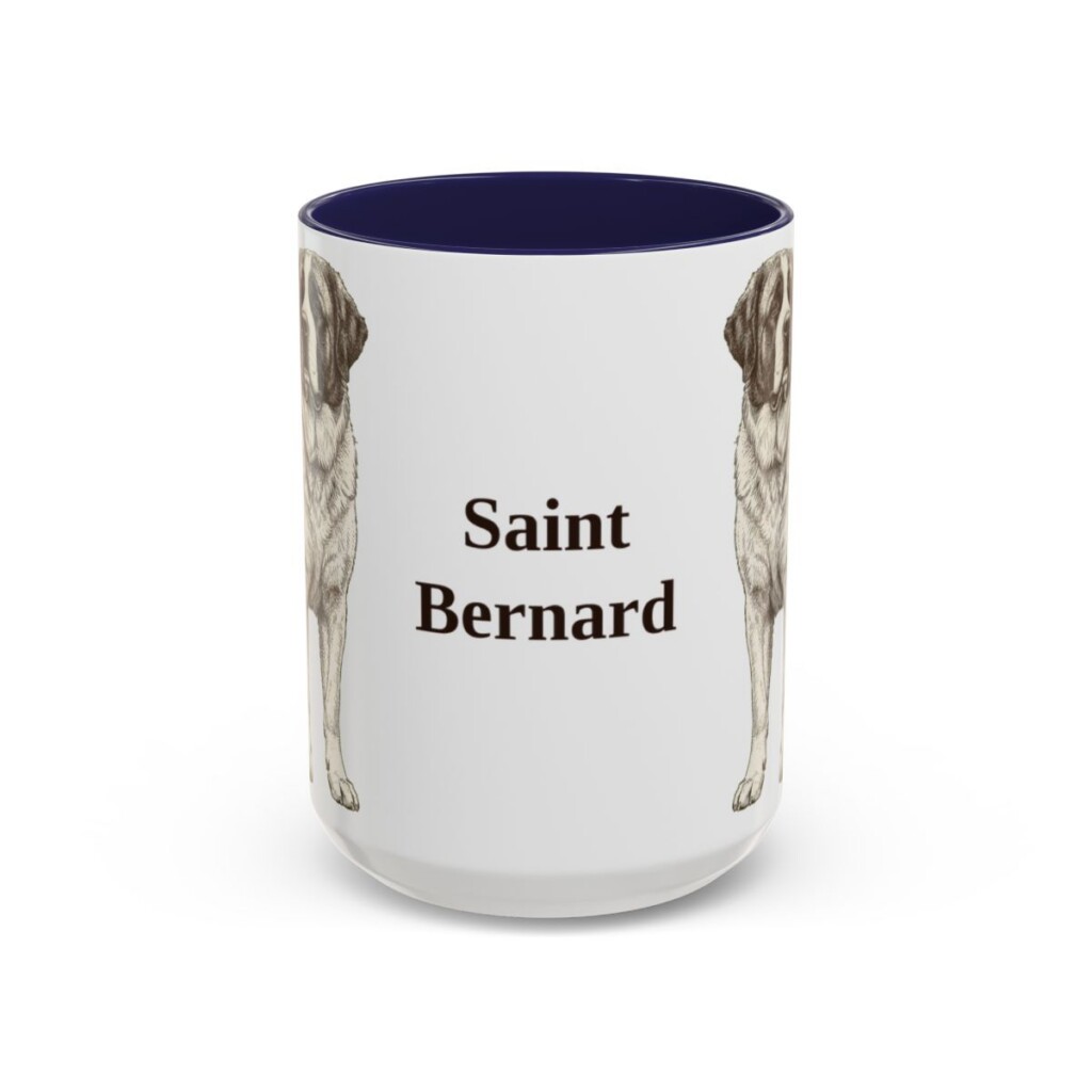 15oz Saint Bernard Mug, Navy, front view