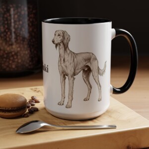 15oz-saluki-mug-black 15oz Saluki Mug, Black, lifestyle photo