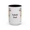 15oz Saluki Dog Dad Mug, Black, front view