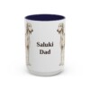 15oz Saluki Dog Dad Mug, Navy, front view