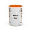15oz Saluki Dog Dad Mug, Orange, front view