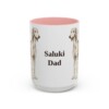 15oz Saluki Dog Dad Mug, Pink, front view