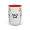 15oz Saluki Dog Dad Mug, Red, front view