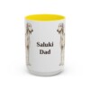 15oz Saluki Dog Dad Mug, Yellow, front view