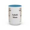 15oz Saluki Dog Mom Mug, Light Blue, front view