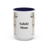 15oz Saluki Dog Mom Mug, Navy, front view