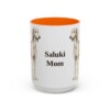 15oz Saluki Dog Mom Mug, Orange, front view