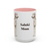 15oz Saluki Dog Mom Mug, Pink, front view
