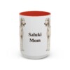 15oz Saluki Dog Mom Mug, Red, front view