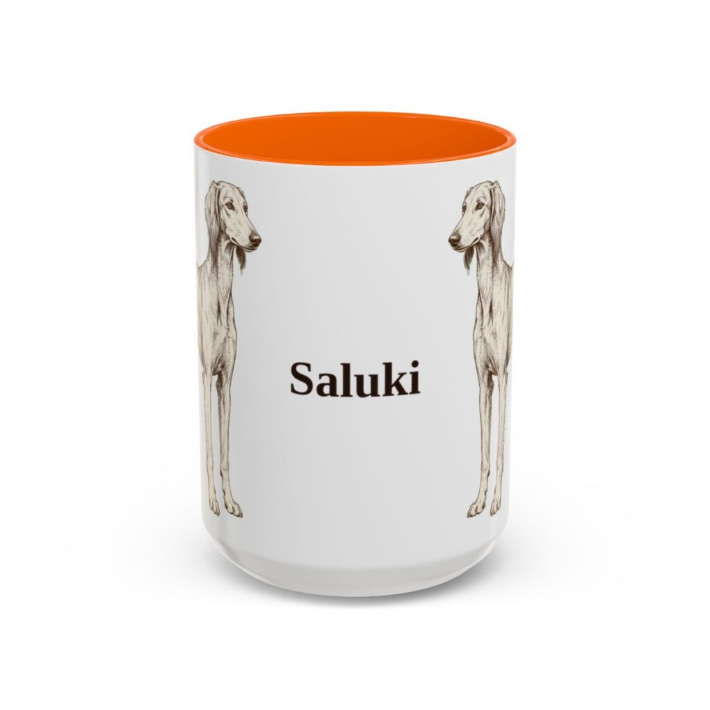 15oz Saluki Mug, Orange, front view