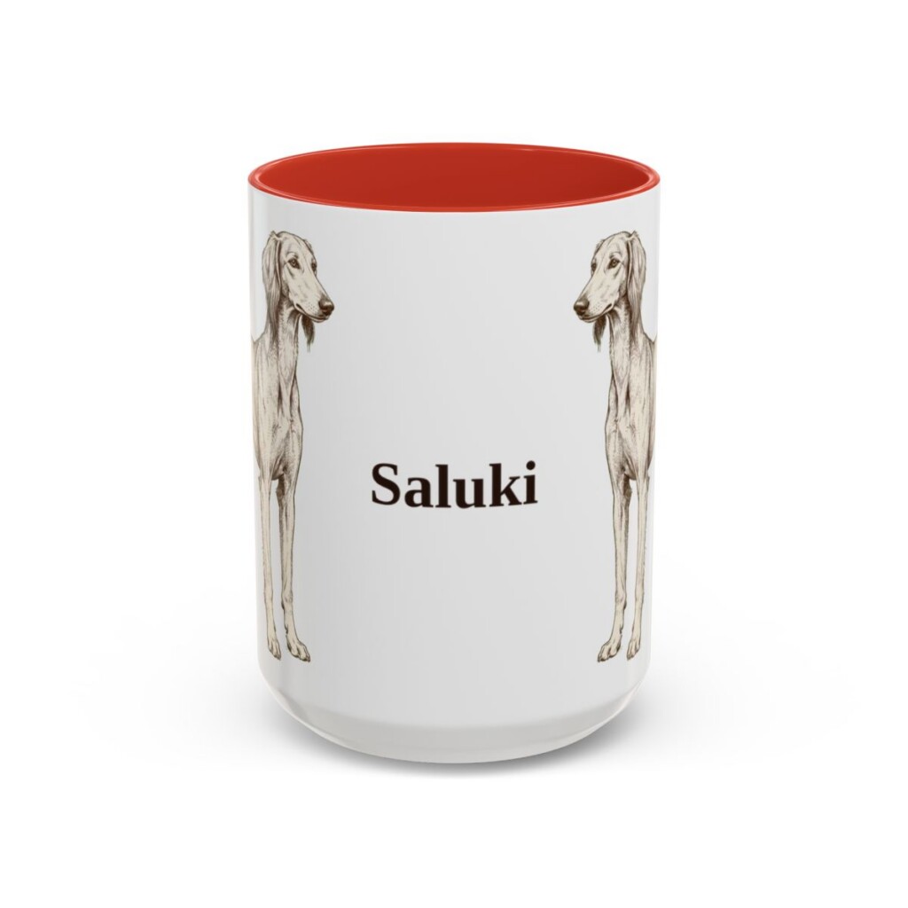 15oz Saluki Mug, Red, front view