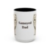 15oz Samoyed Dog Dad Mug, Black, front view