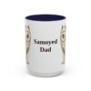15oz Samoyed Dog Dad Mug, Navy, front view